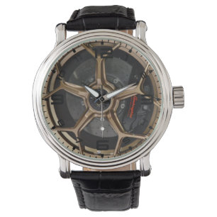 Gold Five Spoke Wheel and Brake Men's Watch