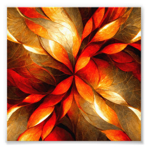 Gold Flake Leaf Abstract Art  Photo Print