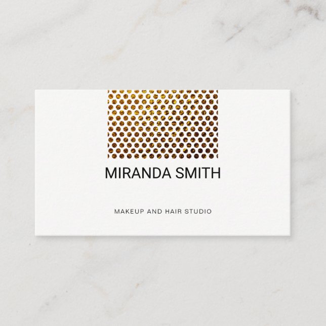 Gold Flake Pattern Salon Business Card (Front)