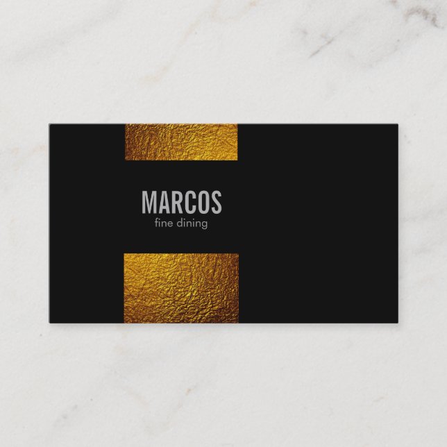 Gold Flakes / Black Business Card (Front)