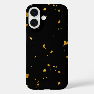 Gold Flakes Black iPhone 16 Case