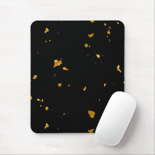 Gold Flakes Black Mouse Mat