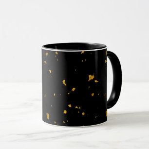 Gold Flakes Black Mug
