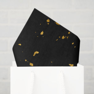 Gold Flakes Black Tissue Paper