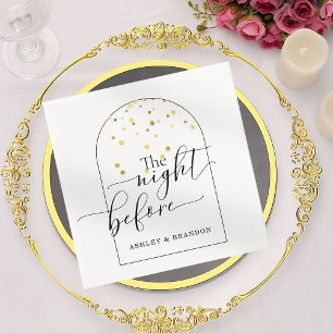 Gold Flakes Minimal Script The Night Before Napkin