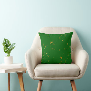 Gold Flakes on Emerald Green Cushion