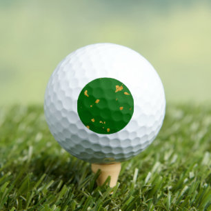 Gold Flakes on Emerald Green Golf Balls