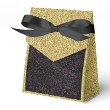 Gold Flecked with Black Speckled Design Favour Box