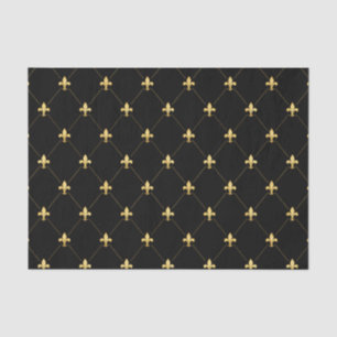 Gold Fleur-de-Lis Black Tissue Paper