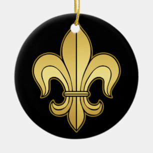 Gold Fleur de lis Ceramic Tree Decoration