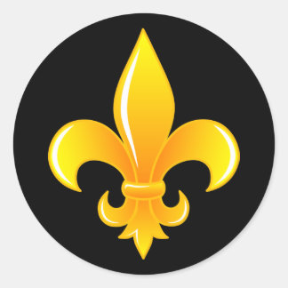 Gold Fleur De Lis Classic Round Sticker