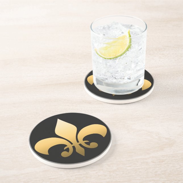 Gold Fleur de Lis Coaster (Side)
