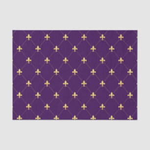 Gold Fleur-de-Lis Dark Purple Tissue Paper