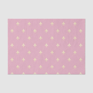 Gold Fleur-de-Lis Dusky Pink Tissue Paper