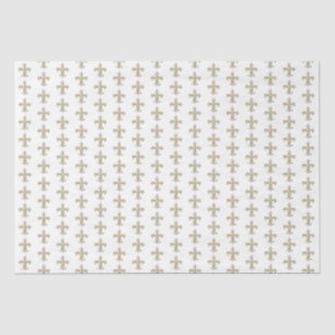 Gold Fleur de Lis French Heraldic Pattern Vintage  Tissue Paper