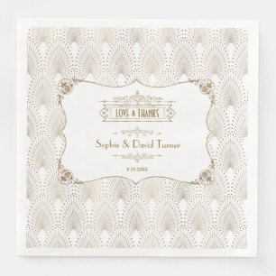 Gold Fleur-de-lis Great Gatsby 20s Style Wedding Napkin