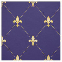 Gold Fleur-de-Lis (large scale) Midnight Blue