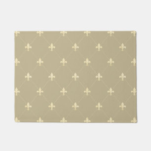 Gold Fleur-de-Lis Light Brown 18x24 Doormat