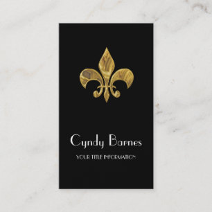 Gold Fleur de  Lis on Any Colour Background Business Card