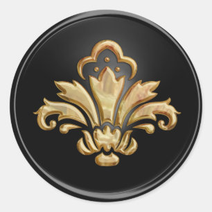 Gold Fleur de Lis on Black  Envelope Seal