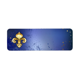 Gold Fleur de Lis on Blue