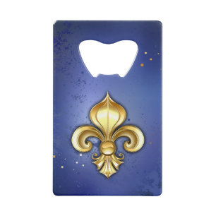 Gold Fleur de Lis on Blue