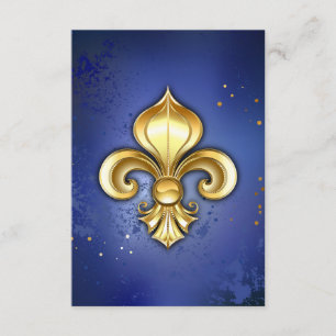 Gold Fleur de Lis on Blue Enclosure Card