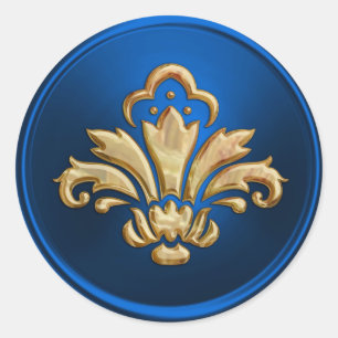 Gold Fleur de Lis on Blue Envelope Seal