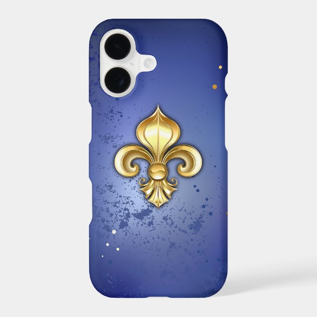 Gold Fleur de Lis on Blue Samsung Galaxy Case (Back)