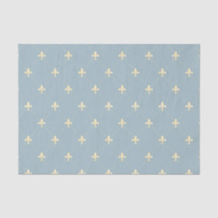 Gold Fleur-de-Lis on Dusky Blue Tissue Paper