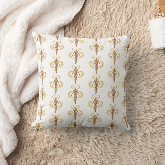 Gold Fleur-de-Lis Pattern Poly Velvet Pillow (Blanket)