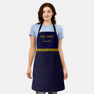 Gold Fleur-de-lis Personalised Apron