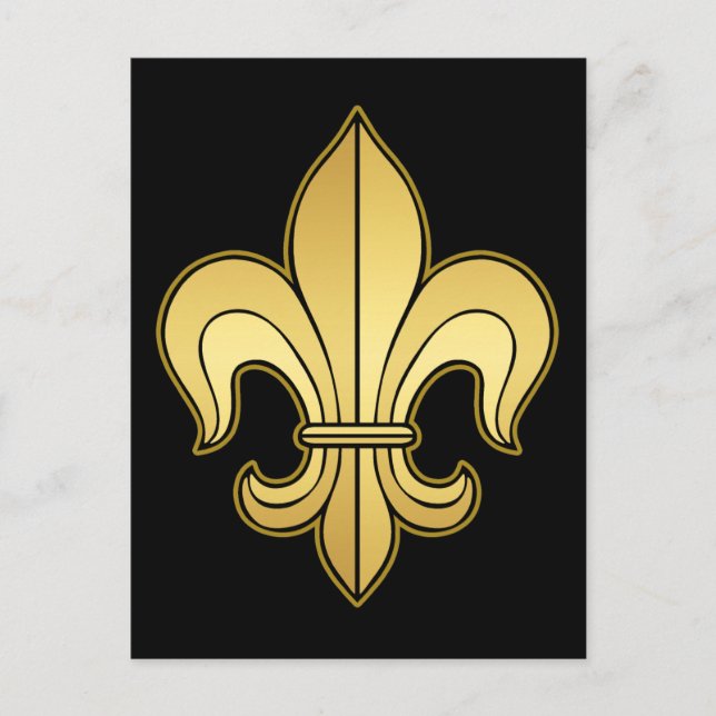 Gold Fleur de lis Postcard (Front)