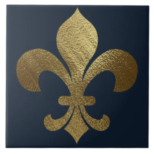 Gold Fleur de Lis Royal Tile