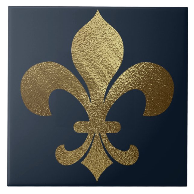 Gold Fleur de Lis Royal  Tile (Front)
