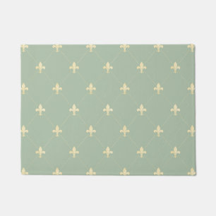 Gold Fleur-de-Lis Sage 18x24 Doormat
