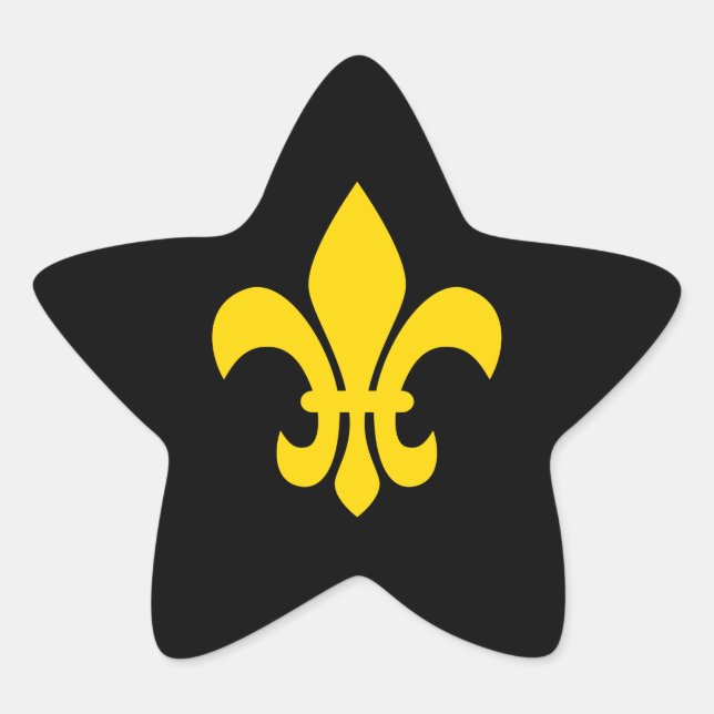Gold Fleur de Lis Star Sticker (Front)