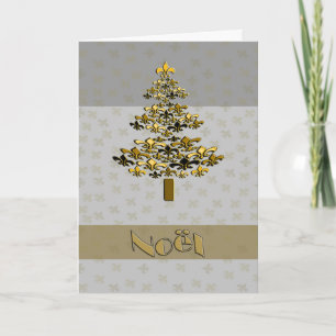 Gold Fleur from Lys Christmas Tree Noel Holiday Card