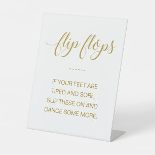 Gold Flip Flops Dance Some More Wedding Pedestal Sign