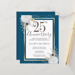 Gold Floral 25th Wedding Anniversary Paper Sheet