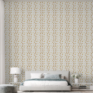 gold  Floral Abstract on white Background Wallpaper