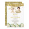 Gold Floral Baptism Fiesta Twin Invitation