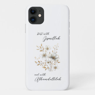 Gold Floral Bismillah Alhamdulliah iPhone 11 Case