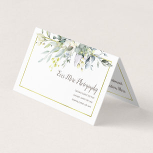 Gold Floral Boho   Folded Business Card