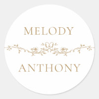 Gold Floral Border Elegant Wedding