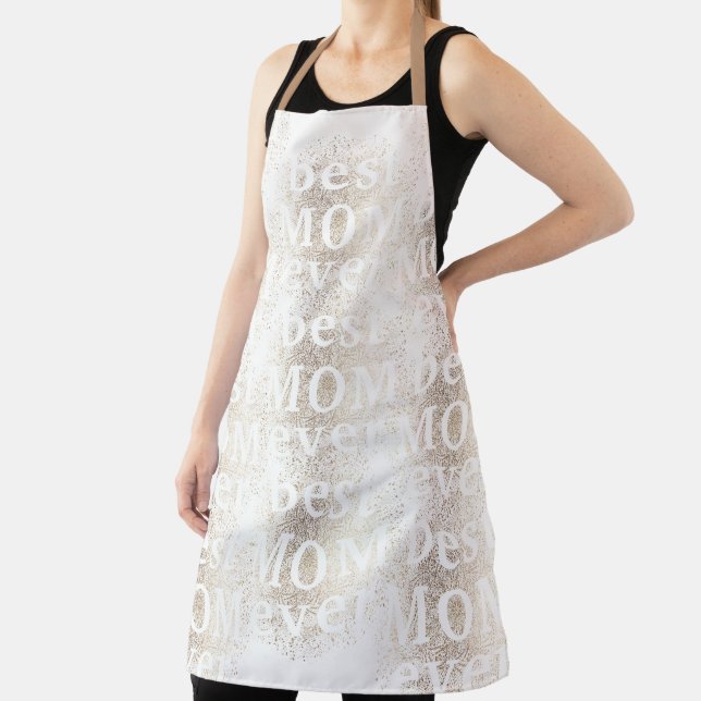 Gold Floral Botanical Modern MAMA | best MOM ever Apron (Insitu)