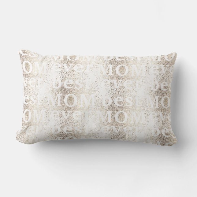 Gold Floral Botanical Modern MAMA | best MOM ever  Lumbar Cushion (Front)