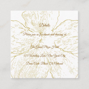 Gold Floral Botanical Wedding Details Enclosure Card