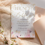 Gold floral brunch bubbly bridal shower budget<br><div class="desc">Soft pastel loose floral watercolor affordable low budget bridal shower party ,  brunch and bubbly with hand painted light soft pastel pink,  yellow,  peach flowers arrangement and modern and chic script calligraphy  and gold glitter sparkles confetti,  and a gold elegant script.</div>