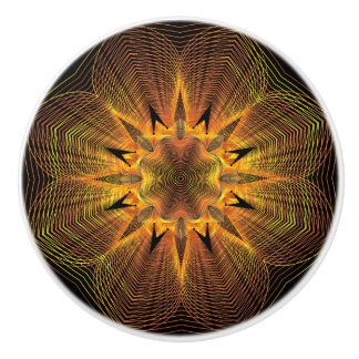 Gold Floral Ceramic Furniture Cabinet Knobs